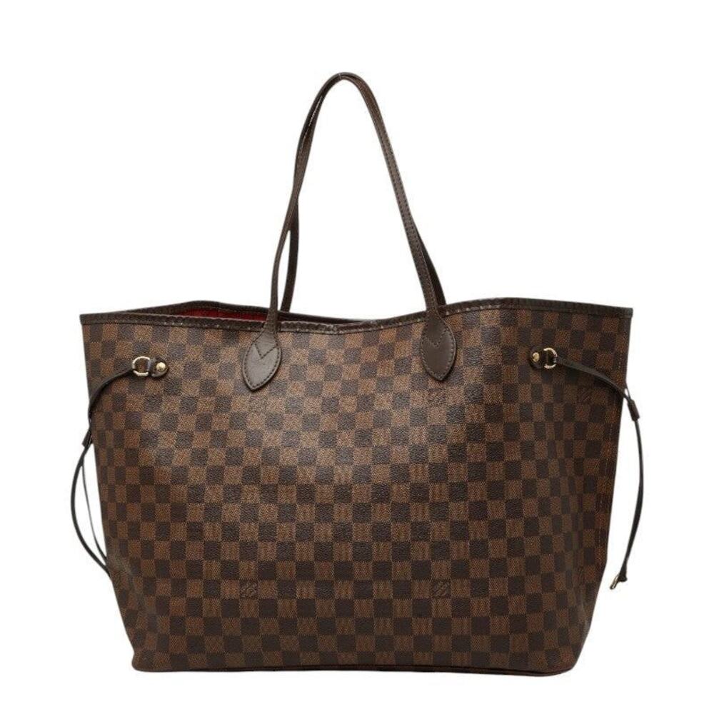 Louis Vuitton Damier Ebene Neverfull GM Tote Bag Brown